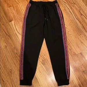 Silk trendy striped pants